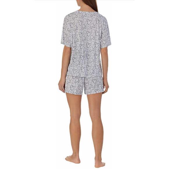 Disney Mickey Mouse Silhouette Heather Gray short sleeve tee shorts pj set - Picture 2 of 6